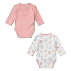 Conjunto de bodies de bebé cruzados Colors cor-de-rosa