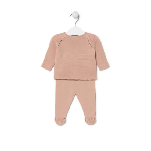 Conjunto de malha de bebé Tricot cor-de-rosa