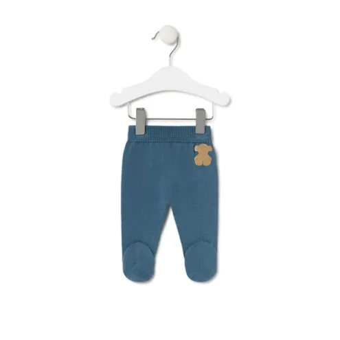 Conjunto de malha de bebé Tricot logótipo TOUS azul