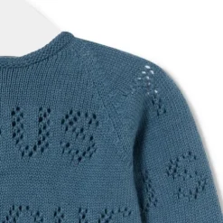 Conjunto de malha de bebé Tricot logótipo TOUS azul