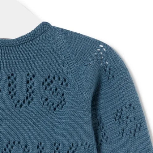 Conjunto de malha de bebé Tricot logótipo TOUS azul