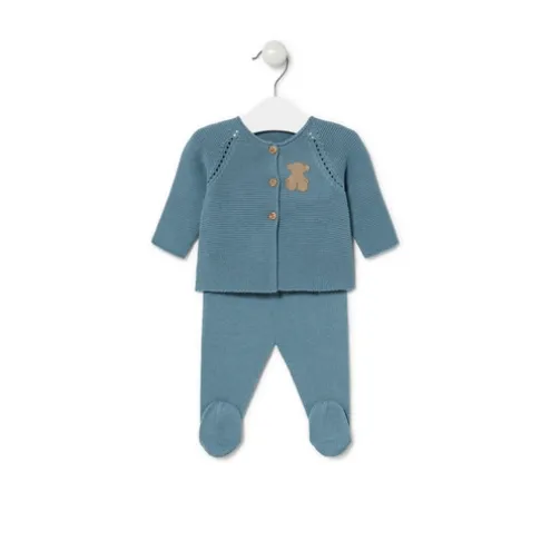 Conjunto de malha de bebé Tricot azul