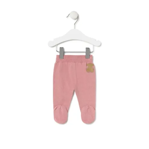 Conjunto de malha de bebé Tricot logótipo TOUS cor-de-rosa