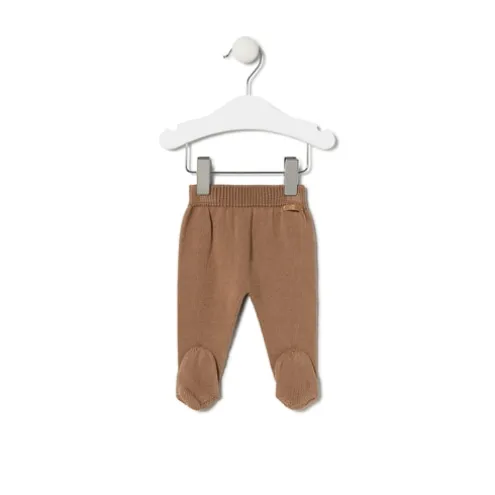 Conjunto de malha de bebé Tricot às riscas bege