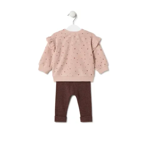Conjunto de menina com Ursos e riscas Pink cor-de-rosa