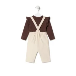 Conjunto de menina às riscas e liso Pink cor-de-rosa