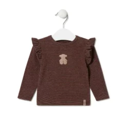 Conjunto de menina às riscas e liso Pink cor-de-rosa