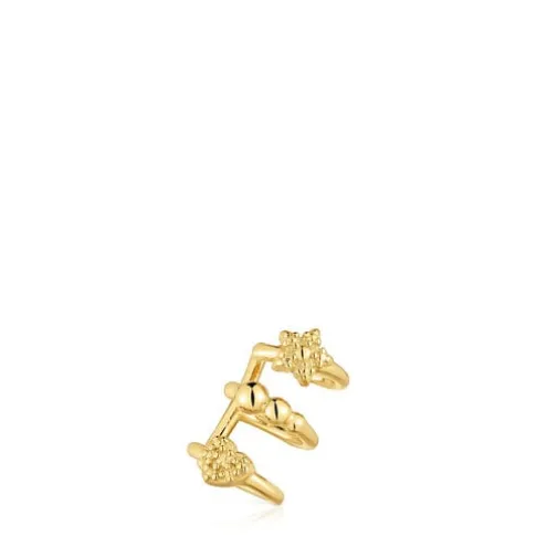Earcuff espiral banhado a ouro de 18 K sobre prata TOUS Grain