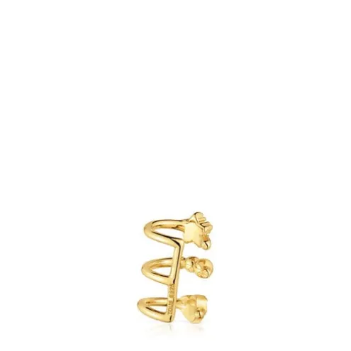 Earcuff espiral banhado a ouro de 18 K sobre prata TOUS Grain