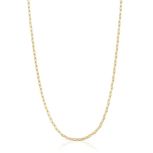 Gargantilha banhada a ouro de 18 K sobre prata com argolas ovais 50 cm TOUS Basics