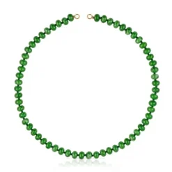 Gargantilha banhada a ouro 18 K sobre prata e quartzito verde Hold Oval
