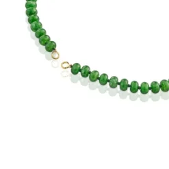 Gargantilha banhada a ouro 18 K sobre prata e quartzito verde Hold Oval