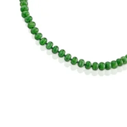 Gargantilha banhada a ouro 18 K sobre prata e quartzito verde Hold Oval