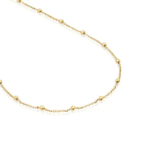 Gargantilha banhada a ouro de 18 K sobre prata com bolas intercaladas TOUS Basics