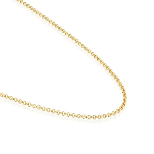 Gargantilha banhada a ouro de 18 K sobre prata e argolas 45 cm TOUS Chain