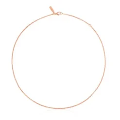 Gargantilha banhada a ouro rosa de 18 K sobre prata, 45 cm, TOUS Hand