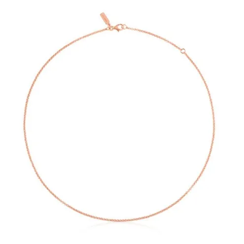 Gargantilha banhada a ouro rosa de 18 K sobre prata, 45 cm, TOUS Hand