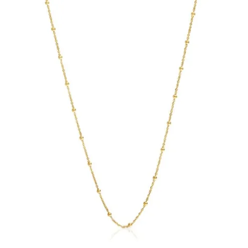 Gargantilha banhada a ouro de 18 K sobre prata com bolas intercaladas 60 cm TOUS Basics
