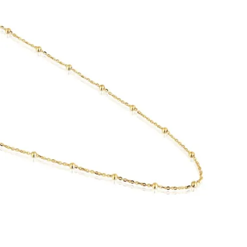 Gargantilha banhada a ouro de 18 K sobre prata com bolas intercaladas 60 cm TOUS Basics