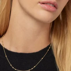 Gargantilha em ouro com 8 grupos de bolas intercaladas, 45 cm, TOUS Chain