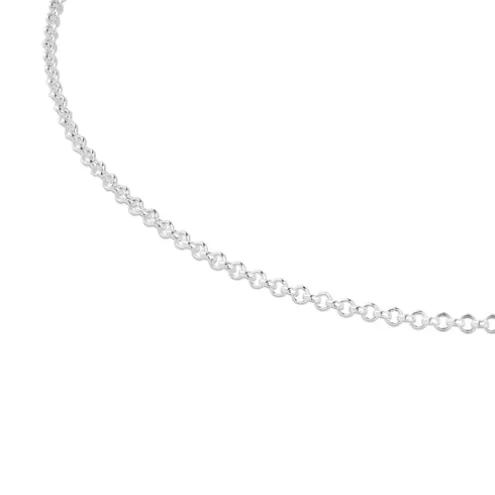 Gargantilha TOUS Chain em Prata com argolas redondas, 40 cm.