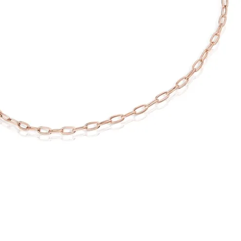 Gargantilha TOUS Chain oval em Prata vermeil rosa