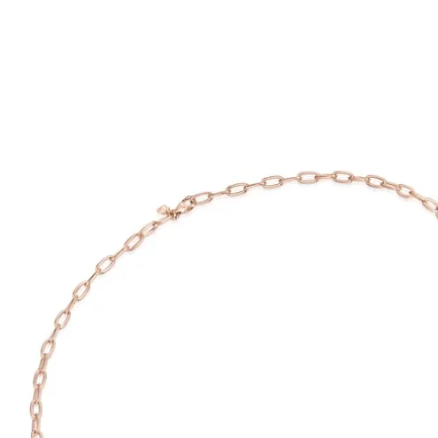 Gargantilha TOUS Chain oval em Prata vermeil rosa