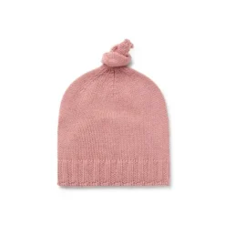 Gorro com nó de bebé Tricot cor-de-rosa
