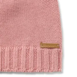 Gorro com nó de bebé Tricot cor-de-rosa