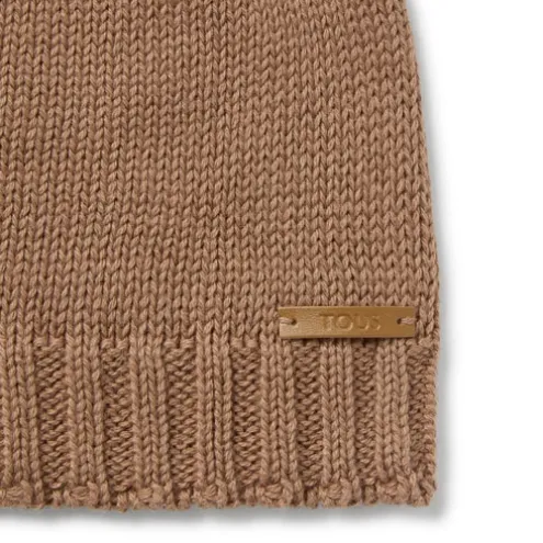Gorro com nó de bebé Tricot bege