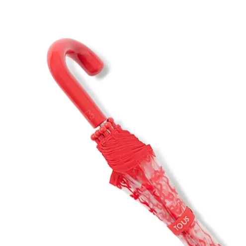 Guarda-chuva transparente Kaos Vermelho