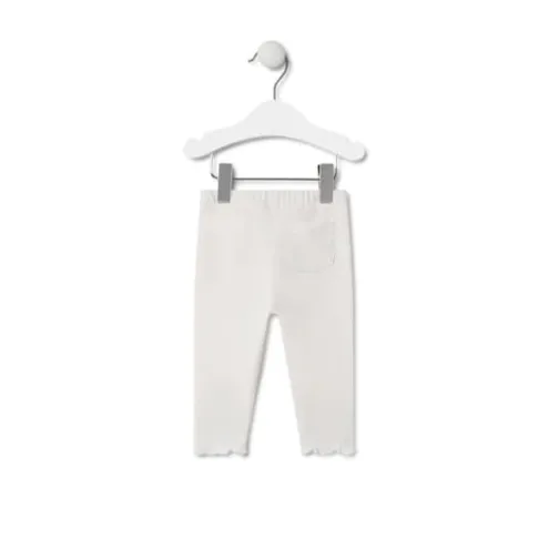 Leggings de menina Casual cor crua