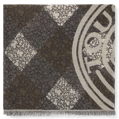 Lenço Kaos Mini Stamp Jacquard castanho