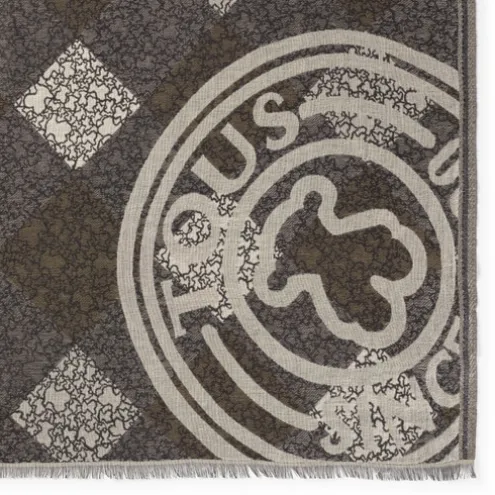 Lenço Kaos Mini Stamp Jacquard castanho