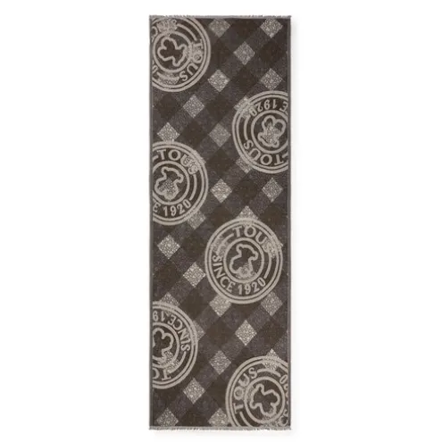 Lenço Kaos Mini Stamp Jacquard castanho