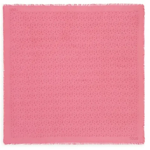 Lenço quadrado grande rosa TOUS MANIFESTO