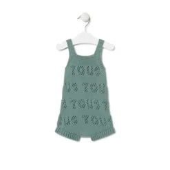 Macacão curto de malha de bebé Tricot logótipo TOUS verde