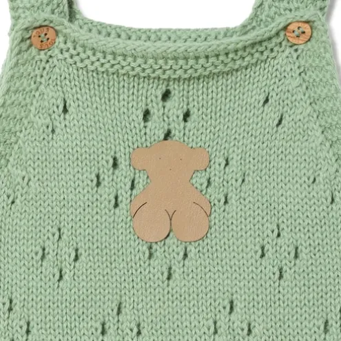 Macacão curto de malha de bebé Tricot bruma