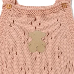 Macacão curto de malha de bebé Tricot cor-de-rosa