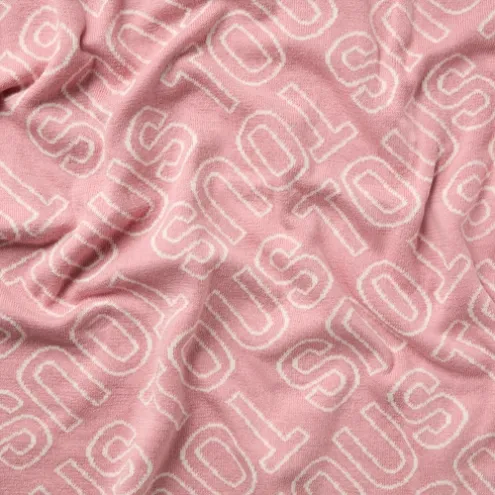 Manta de bebé reversível Nilo logótipo TOUS cor-de-rosa