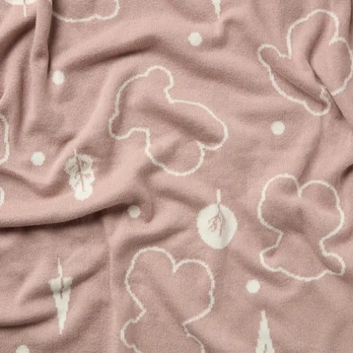 Manta de bebé reversível Nilo Ursos cor-de-rosa