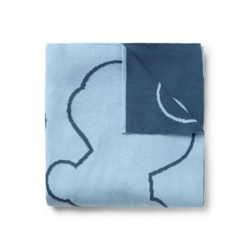 Manta de bebé reversível Nilo multimotivos azul