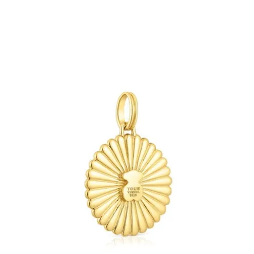 Medalha em prata vermeil e urso com iolitas Iris Motif