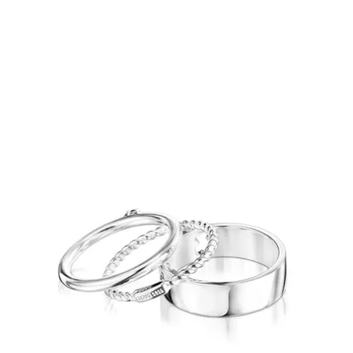 Pack de Anéis Ring Mix em Prata e Espinélio