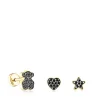 Pack de piercings de orelha TOUS Basics em prata vermeil e espinélio