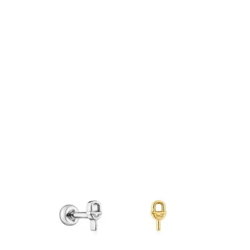 Pack de piercings de orelha em aço IP dourado e prateado TOUS MANIFESTO