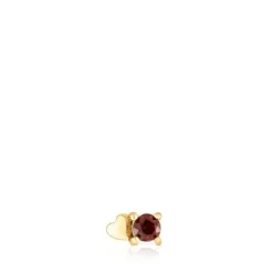 Piercing coração New Motif em aço IP dourado e granate