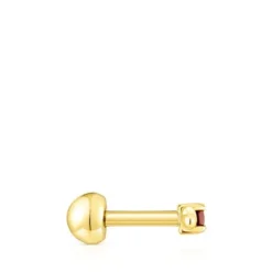 Piercing coração New Motif em aço IP dourado e granate