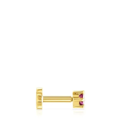 Piercing de orelha em ouro com rodolita Cool Joy