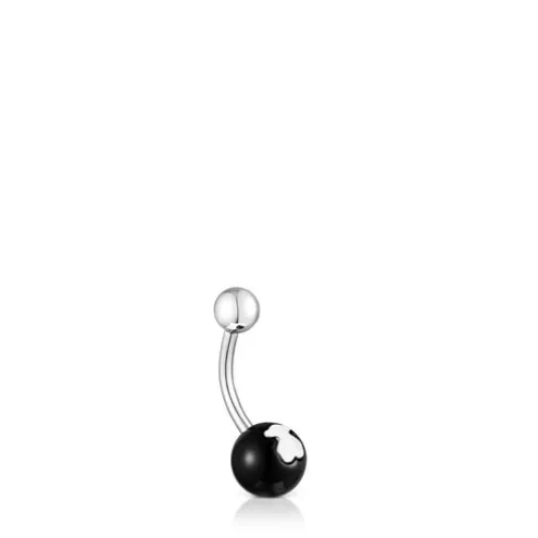Piercing de umbigo em aço e ónix Icon Glass